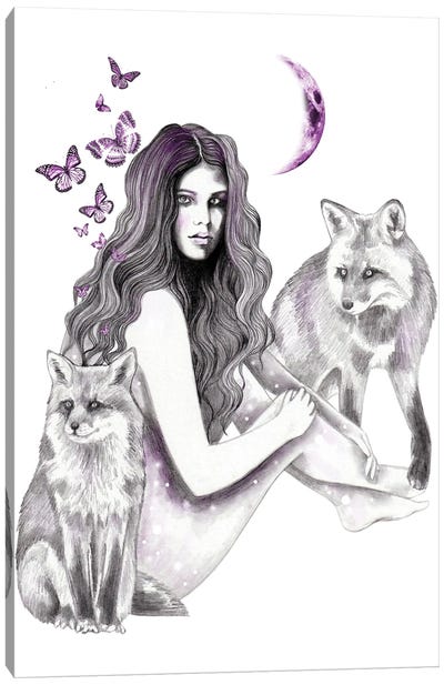 Foxes Canvas Art Print - Andrea Hrnjak