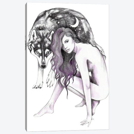 Wolf Woman Canvas Print #AHR107} by Andrea Hrnjak Canvas Art Print
