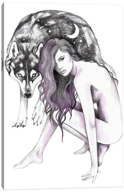 Wolf Woman Canvas Art Print - Andrea Hrnjak