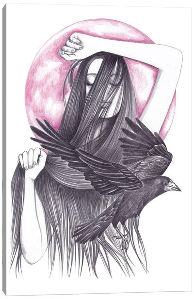 Crow Dance Canvas Art Print - Crow Art