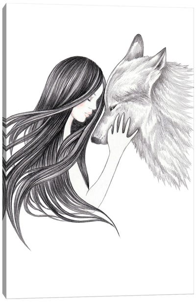 Love Canvas Art Print - Wolf Art