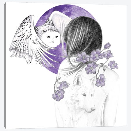 Purple Moon Canvas Print #AHR113} by Andrea Hrnjak Canvas Print