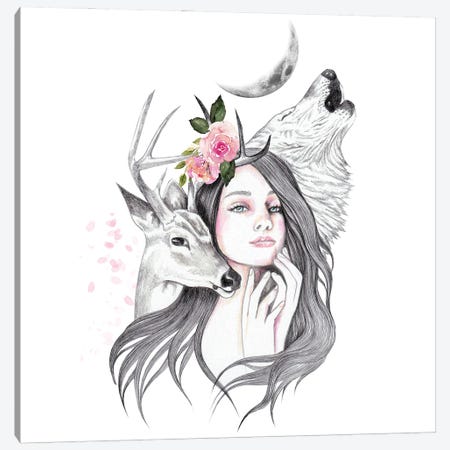 Forest Witch Canvas Print #AHR120} by Andrea Hrnjak Canvas Wall Art