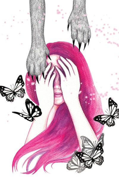 Guardian by Andrea Hrnjak framed canvas print