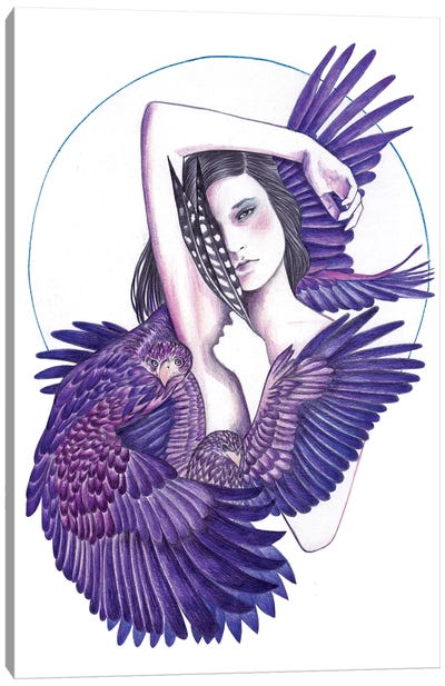 Eagle Woman Canvas Art Print - Eagle Art
