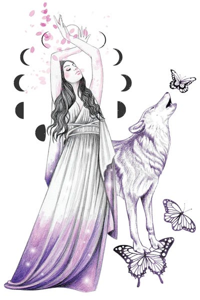 Moon Dance by Andrea Hrnjak framed canvas print