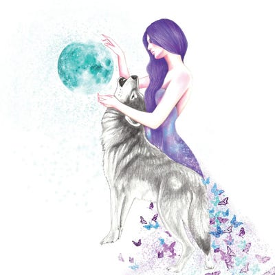 Moon Butterfly by Andrea Hrnjak framed canvas print