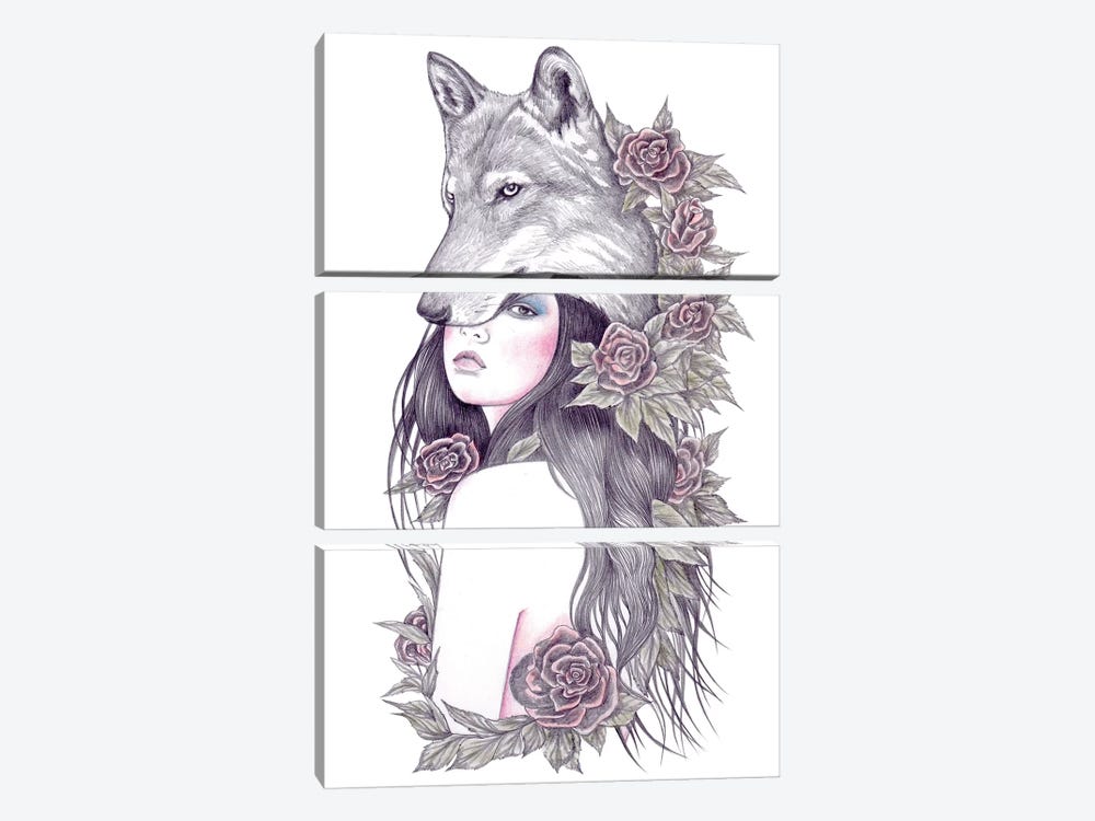 Heart Of The Wolf by Andrea Hrnjak 3-piece Art Print