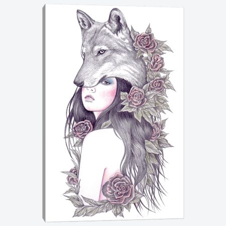 Heart Of The Wolf Canvas Print #AHR15} by Andrea Hrnjak Canvas Artwork