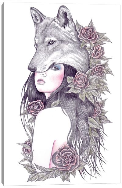 Heart Of The Wolf Canvas Art Print - Andrea Hrnjak