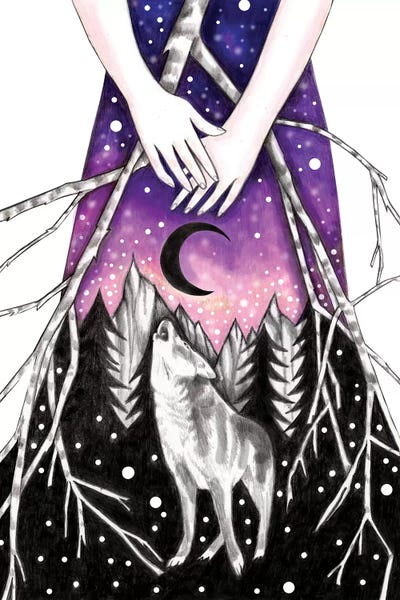 Lone Wolf by Andrea Hrnjak framed canvas print