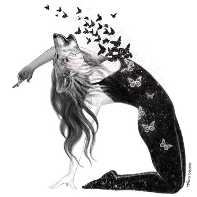 Black Butterfly by Andrea Hrnjak framed canvas print