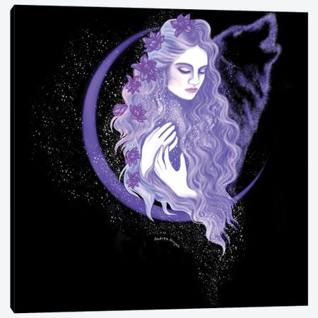 Purple Moonlight Canvas Print #AHR171} by Andrea Hrnjak Art Print