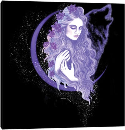 Purple Moonlight Canvas Art Print - Andrea Hrnjak