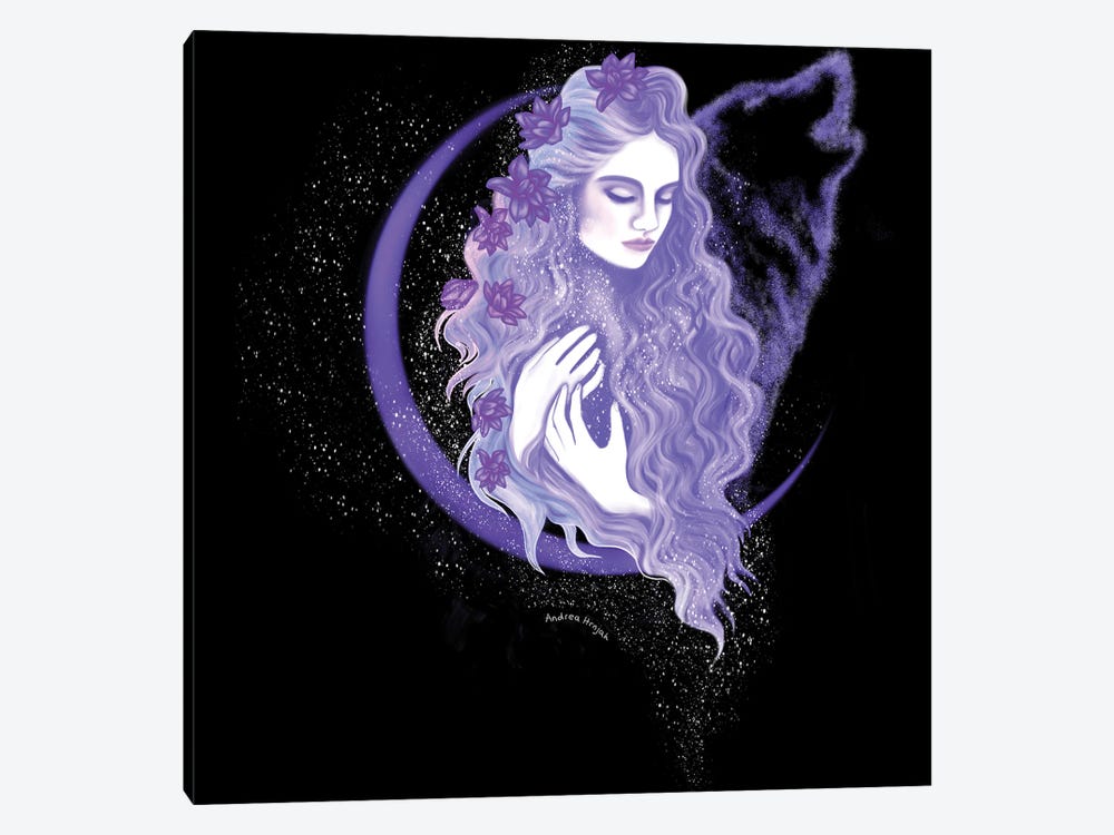 Purple Moonlight by Andrea Hrnjak 1-piece Canvas Art Print