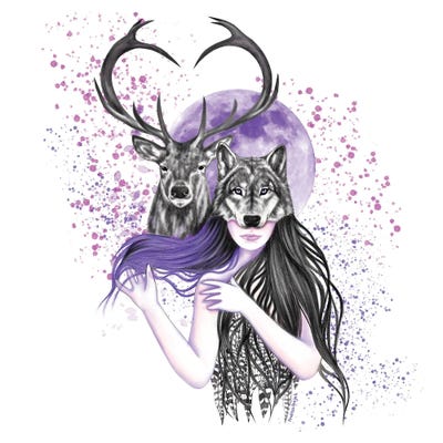 Deer Spirit by Andrea Hrnjak framed canvas print