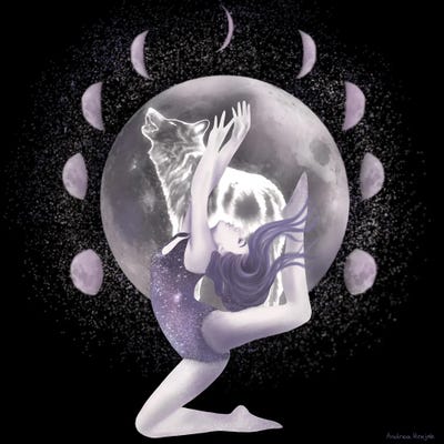 Full Moon Dance by Andrea Hrnjak framed canvas print