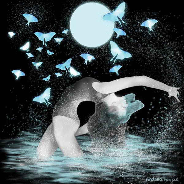 Black & White & Blue: Luminous Night by Andrea Hrnjak