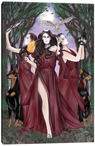 Mother Of Witches Canvas Art Print - Doberman Pinscher Art