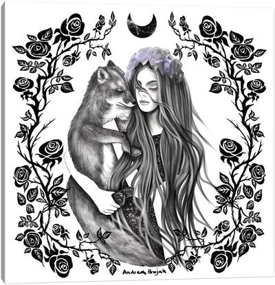 Dreamy Foxes Canvas Art Print - Witch Art
