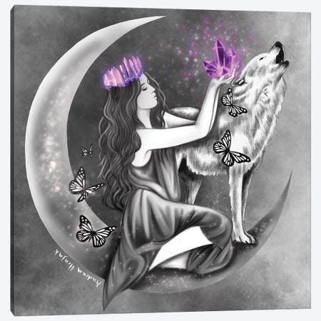 Moon Crystal Canvas Print #AHR212} by Andrea Hrnjak Canvas Artwork
