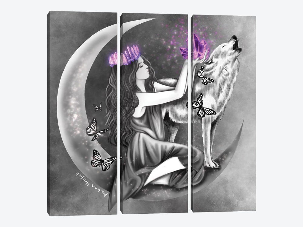 Moon Crystal by Andrea Hrnjak 3-piece Canvas Art
