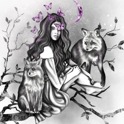 Magic Foxes by Andrea Hrnjak framed wall art