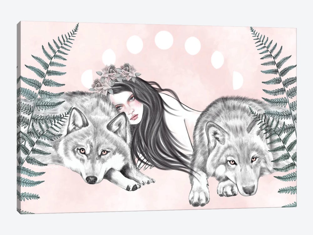 Wolves Together by Andrea Hrnjak 1-piece Canvas Print