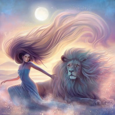 Like A Lion by Andrea Hrnjak framed canvas print