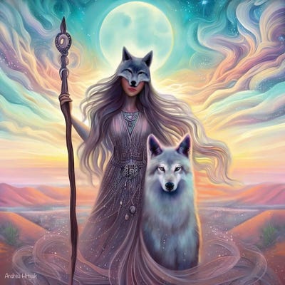 Desert Witch by Andrea Hrnjak framed canvas print