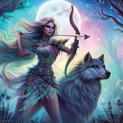 Forest Warrior by Andrea Hrnjak framed canvas print