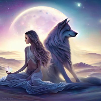 Moon Desert by Andrea Hrnjak framed canvas print