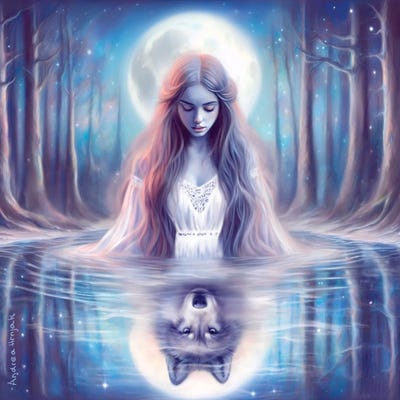 The Wolf Within by Andrea Hrnjak framed canvas print