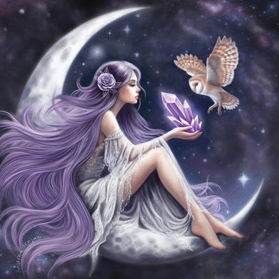 New Moon Whispers by Andrea Hrnjak framed canvas print