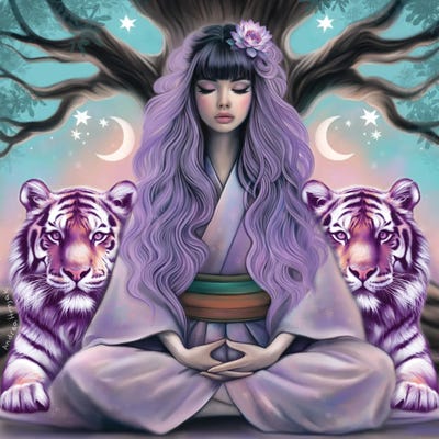 Journey Of The Tiger by Andrea Hrnjak framed canvas print