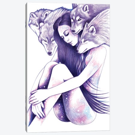 Raised By Wolves Canvas Print #AHR28} by Andrea Hrnjak Canvas Artwork