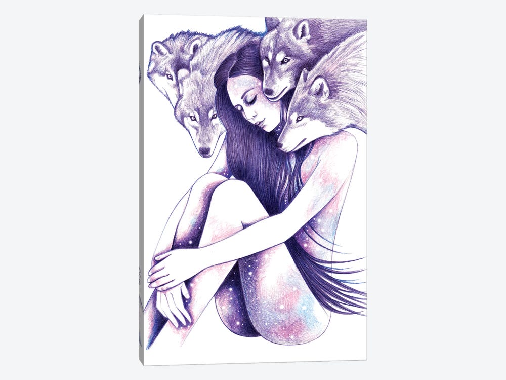Raised By Wolves by Andrea Hrnjak 1-piece Canvas Art Print