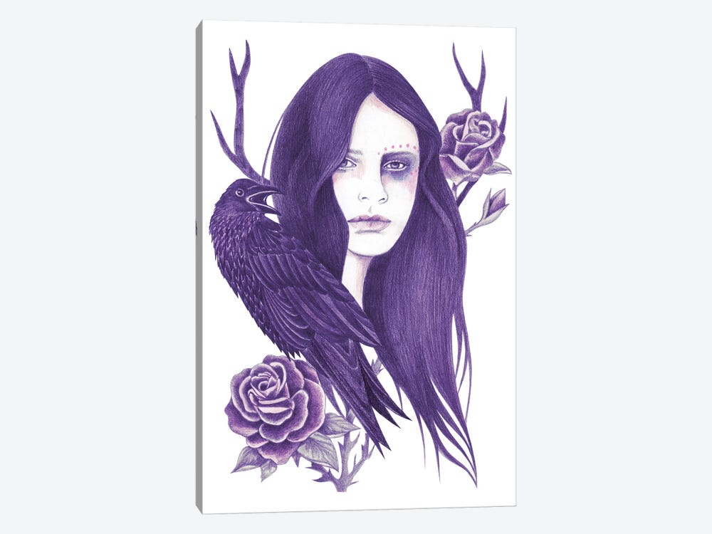 Raven by Andrea Hrnjak 1-piece Canvas Artwork