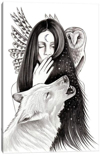 Ritual Canvas Art Print - Wolf Art