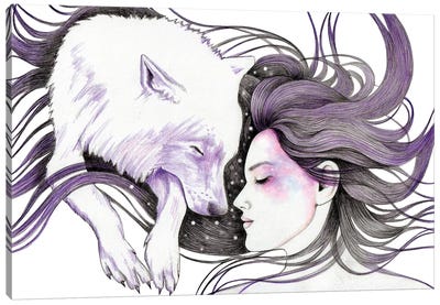 Sleep Like Wolves Canvas Art Print - Wolf Art