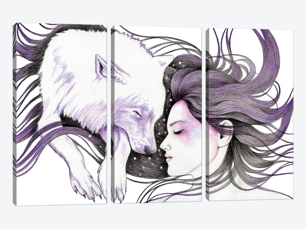 Sleep Like Wolves by Andrea Hrnjak 3-piece Canvas Print