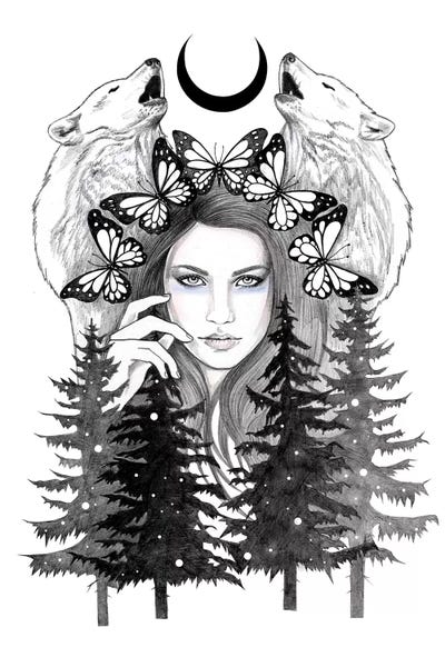 Large Black & White Art - Canvas Prints: Wilderness by Andrea Hrnjak