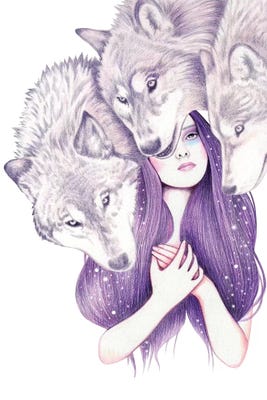 Wolf Pack Canvas Wall Art by Andrea Hrnjak | iCanvas