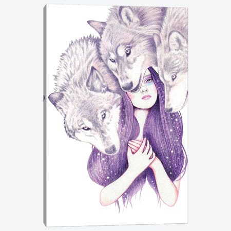 Wolf Pack Canvas Print #AHR49} by Andrea Hrnjak Canvas Art