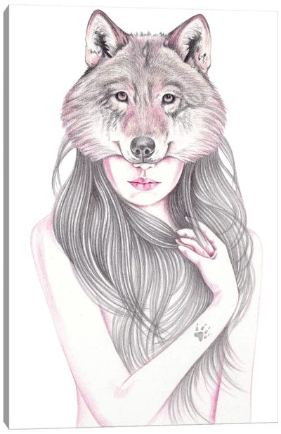 Wolfheart Canvas Art Print - Wolf Art