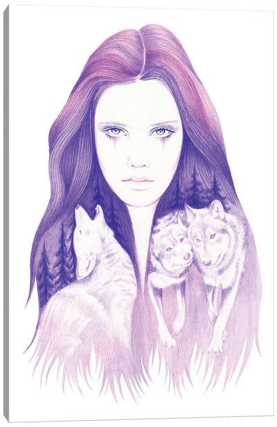 Wolf Spirit Canvas Art Print - Andrea Hrnjak