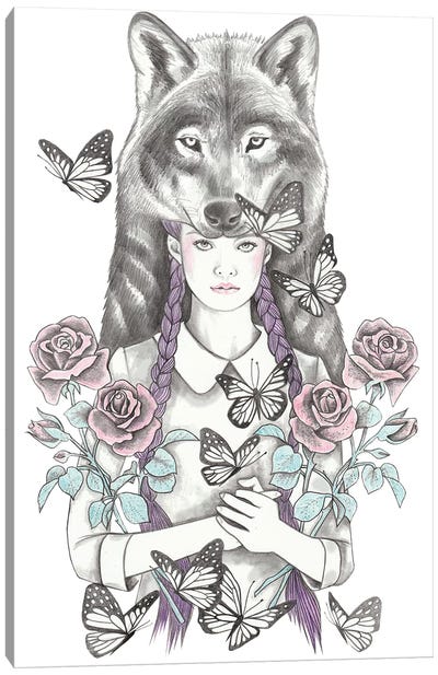 Magic Hour Canvas Art Print - Wolf Art