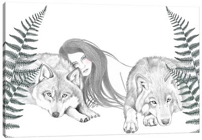 Wolf Pack II Canvas Art Print - Wolf Art