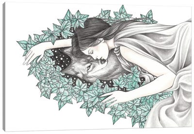 Spirit Wolf Canvas Art Print - Andrea Hrnjak