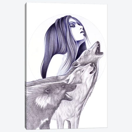 Call Of The Wolves Canvas Print #AHR6} by Andrea Hrnjak Canvas Artwork